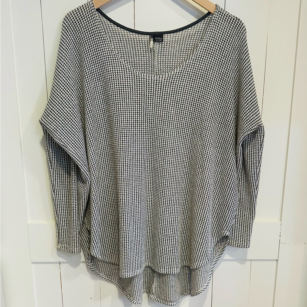 Sparkle & Fade for Urban Outfitters Textured Knit High-Low Sweater Top - Small